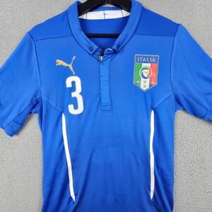 Puma Italy Jersey Large Blue Chiellini 3 FIGC Soccer National Team World Cup